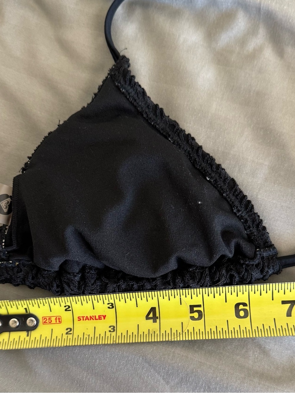 Roxy Black Swim Label Top Crochet, Gold ROXY on outside - Picture 8 of 9